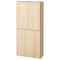 a tall wooden cabinet with two doors