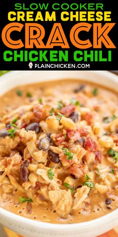 Cream Cheese Chicken Chili, Chicken Corn, Green Chiles, Chicken Chili Recipe, Cream Cheese Chicken, Crockpot Dishes, Diced Tomatoes, Crock Pot Soup, Ranch Seasoning