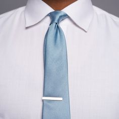 Made from 100% woven silk, our Grosgrain Solid Steel Blue tie has subtle texture and sheen for a look that's formal as well as professional. | Men's Tie Bar: Grosgrain Solid Steel Tie - Skinny, In Steel Blue, Silk Herringbone Shirt, Traditional Jacket, Tied Shirt, Boys Ties, Trendy Jackets, Tie Length, Men's Tie, Tie Bar, Blue Tie