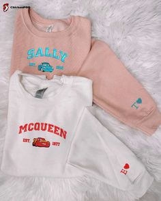 Introducing the Cars Mcqueen x Sally Embroidered Sweatshirt, a must-have for all cartoon lovers! This trendy crewneck is perfect for the holiday season and makes for an ideal Christmas gift for couples. The detailed embroidery of Cars Mcqueen and Sally adds a playful touch to the sweatshirt, making it a unique and stylish addition to your wardrobe. Made from high-quality materials, it offers ultimate comfort and durability. Embrace the spirit of Christmas with this trending sweatshirt and make a Cars Couple, Cars Mcqueen, Trendy Crewneck, Cartoon Couple, Hawaiian Shirt Women, Couple Christmas, Couple Things, Christmas Gifts For Couples, Couple Shirt