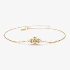 14K Gold Dainty Quad Diamond Bracelet – FERKOS FJ Layering Diamond Necklaces, Round Diamond Setting, Bracelets Gold Diamond, Gold Bracelet For Women, Bezel Set Diamond, Gem Stone, Diamond Design, Diamond Color, 925 Sterling Silver Jewelry