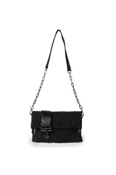 Made of premium neoprene and every bag is meticulously woven by hand Zipper top that flips over and has hidden magnetics for a sleek and sophisticated look Can be worn as a clutch or a crossbody when using coordinating chain crossbody strap. Day to night with one bag. Woven Tote = 10"(L) x 7"(H) x 1.5"(D) Casual Evening Shoulder Bag With Braided Handles, Versatile Evening Shoulder Bag With Braided Handles, Trendy Woven Leather Evening Bag, Modern Woven Evening Bag, Woven Crossbody Clutch, Black Woven Clutch, Zipper Top, One Bag, Sophisticated Look