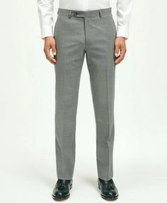 The ultimate suit pant for exploring. Cut from lightweight, stretchy Super 100s wool woven in Italy and engineered to resist wrinkles and repel water. Sold separately so you can customize your look or replace just one piece. Its classic fit is flattering yet comfortable whether enjoying city streets or country roads. #suitpants #BrooksBrothers #menswear Brooks Brothers Men, Suit Pant, Pinstripe Suit, Suit Pants, Brooks Brothers, Water Repellent, Grey And White, Mens Jackets, Personal Style