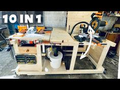 an image of a table sawing machine in the process of being built with woodworking tools