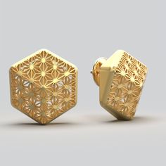 Explore the allure of stunning Italian gold earrings featuring a captivating geometric pattern. Elevate your style with these statement gold stud earrings, adorned with the exquisite Sashiko Japanese pattern, showcasing a harmonious blend of Italian craftsmanship and Japanese design. Embrace the unique charm of hexagonal earrings, making a bold statement in the world of gold jewelry. Discover the perfect fusion of elegance and modernity with these Italian gold geometric earrings - a testament to style and sophistication. Customizable Materials: 14k solid yellow gold, white gold, rose gold 18k solid yellow gold, white gold, rose gold ❥ Production time for custom design A new customized solid gold piece will take from 3 to 4 weeks to be designed and finished. In case of a particular gemstone Gold Geometric Earrings For Formal Occasions, Elegant Gold Hexagon Earrings, Modern Gold Hexagon Earrings, Modern Gold Octagon Earrings, Italian Gold Earrings, Design Japonais, Japanese Jewelry, Earrings Making, Italian Craftsmanship