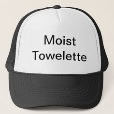 Moist Towelette Trucker Hat, Adult Unisex, Size: Large, White and Black Adjustable Novelty Sports Hats, Customizable Funny Trucker Hat, Customizable Funny Snapback Hat, Funny Customizable Trucker Hat, Funny White Adjustable Baseball Cap, Funny Customizable Snapback Hat, Funny Black Adjustable Snapback Hat, Customizable Funny Cap, Customizable Black Trucker Hat In One Size