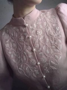 Hand Embroidery Kameez Design, Chikenkari Dress Ideas Kurti Neck Design, Kameez Embroidery Designs, Handwork Embroidery Design Kurti, Embroidery Patterns For Kurtas, Self Embroidery Kurtis, Neckline Embroidery Designs For Kurtis, Chikankari Neck Designs, Embroidery For Kurtis Neckline