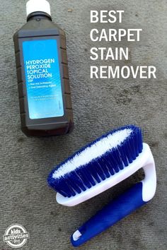 the best carpet stain remover is next to a brush