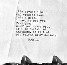 an old typewriter with the words it's beyond a want and crossed over