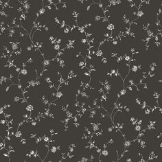 Floral Trail Black Wallpaper from the Miniatures 2 Collection by Galerie Wallcoverings Pretty Meadow, English Country Garden, Notebook Pages, English Country Gardens, W Wallpaper, Meadow Flowers, Light And Space, Country Garden, Burke Decor