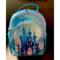 Disney Cinderella Castle Backpack With Removable Pouch Nicole Danielle W7xh11x 5d Disney Style Backpack With Zipper Closure, Disney Style Bags With Zipper For Back To School, Disney Back To School Bags With Zipper Closure, Back To School Disney Bags With Zipper, Blue Backpack For Theme Park, Blue Backpack With Case For Everyday Use, Blue Standard Backpack For Theme Park, Disney Backpack For Everyday Use, Disney Style Daily Backpack