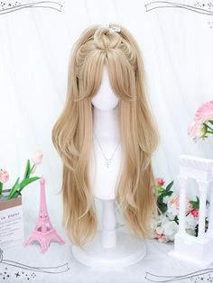 This price is for a wig only, others are not included. Hair Length:LongWig Bangs:Curtain BangsWig Details:Heat-resistant Synthetic Fiber / Natural Top / Net Closed Wefted Cap Construction / WavySizeFree SizeHair Length65 Flowy Hair Styles, Winx Hairstyles, Full Curtain Bangs, Hairstyles For Curtain Bangs, Hair Styles For Long Hair Length, Cute Wigs, Blond Long Hair, Hairstyles Wig, Bangs Curtain