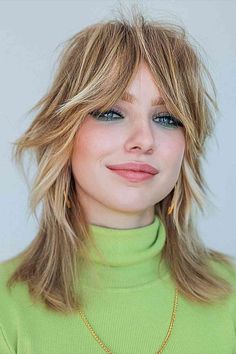 Choppy and Layered Shag with Bottleneck Bangs Choppy Shag Hairstyles Medium, Short Shag Haircuts, Shag Hairstyles, Wolf Cut, Texturizer On Natural Hair, Shag Haircut, Haircuts With Bangs