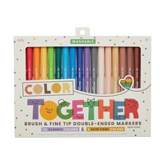 a box of washable crayons with the words color together