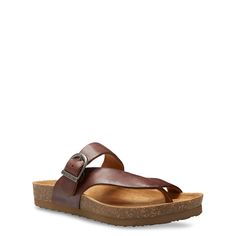 Eastland-Shauna Slide Sandal Slide into the Shauna sandal from Eastland for your new favorite pair! Featuring an Active Memory Foam footbed and an adjustable instep strap, this leather beauty will keep you comfortable all day long! Brown Footbed Sandals With Arch Support And Round Toe, Brown Footbed Sandals With Single Toe Strap, Brown Closed Toe Sandals With Arch Support, Leather Sandals With Cork-bed Midsoles And Toe Loop, Brown Toe Post Sandals With Cushioned Footbed, Leather T-strap Toe Post Sandals With Arch Support, Adjustable Leather Footbed T-strap Sandals, Brown T-strap Footbed Sandals With Removable Insole, Brown T-strap Footbed Sandals With Cushioned Footbed