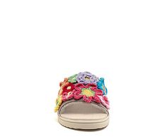 Rocket Dog Novel Women's Slide Sandal Pops of color stand out in the Novel women's Slide Sandal from Rocket Dog. With a canvas upper featuring multicolor crochet flowers, this Slide is cute with a sundress. The footbed cushions every step, while the outsole adds traction. Canvas upper Slip-On Floral crochet accents EVA footbed Traction outsole Casual Beach Sandals With Crochet Trim, Casual Sandals With Crochet Trim For Beach, Casual Crochet Trim Sandals For Beach, Summer Crochet Sandals For The Beach, Casual Spring Sandals With Crochet Trim, Summer Vacation Sandals With Crochet Trim, Casual Open Toe Sandals With Crochet Trim, Casual Crochet Sandals For Summer, Casual Crochet Sandals For Vacation