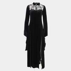 Extreme Cut Out Dress Techwear Long-sleeved Hooded Jacket With Detachable Hood, Flowing Sleeves, Gothic Romance, Cut Out Dress, Into The Night, Out Dress, Lace Back, Lace Patterns, Sheer Lace