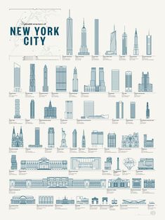 the new york city skyline is shown in blue