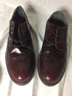 Vintage style leather brogues - M & S collection Lovely smart shoes in oxblood leather upper Size - UK 7.5 These shoes are in excellent condition with slight wear (due to trying on in shop) FREE DELIVERY ON ALL UK ORDERS OVER £100 Burgundy Wingtip Dress Shoes For Semi-formal Occasions, Burgundy Brogue Dress Shoes For Business, Formal Burgundy Oxfords With Round Toe, Burgundy Round Toe Dress Shoes For Semi-formal Occasions, Burgundy Dress Shoes With Round Toe For Semi-formal Occasions, Burgundy Brogue Oxfords With Plain Toe, Burgundy Oxfords With Brogue Detailing And Plain Toe, Burgundy Brogue Cap Toe Dress Shoes, Classic Burgundy Oxfords With Brogue Detailing