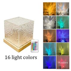 the light cube is lit up with different colors