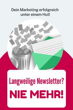 a poster with an image of mail and a cup on it, which reads language newsette