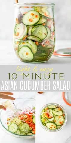 Cucumber Salad In A Jar, Asian Cucumber Salad Recipe, Koreansk Mad, Onion Rice, Cucumber Onion, Cucumber Salad Recipe