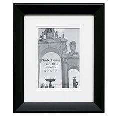 a black and white photo frame with an arch in the middle that says, photo frame 5x7in