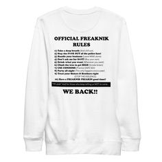 Freaknik was an annual spring break event in Atlanta, Georgia, primarily of students from historically black colleges and universities. Freaknik started in 1983 and increased in size and popularity by the 1990s. This sweatshirt is inspired from the graphic design styles of the 1990s and features some elements of official Freaknik tees. Throwback Long Sleeve T-shirt For Streetwear, 90s College Sweatshirt With Graphic Print, College 90s Graphic Print Sweatshirt, 90s Graphic Print Sweatshirt For College, 90s Graphic Print College Sweatshirt, Band Merch Sweatshirt With Back Print For Streetwear, Fan Apparel Sweatshirt With Text Print For Streetwear, Graphic Print Long Sleeve Tops For College Events, Graphic Print Long Sleeve Tops For College