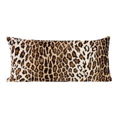 a leopard print pillow on a white background