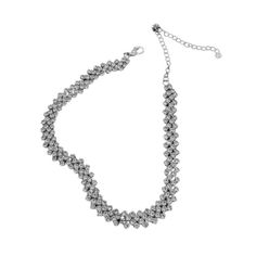 Choker Necklace - Full Rhinestone Water Diamond - Silver - A.A.Y FASHION Product Description: This necklace features a continuous line of closely set full rhinestone water diamonds, creating a dazzling and elegant effect. The stones are set in a precious silver-plated metal, and the necklace is designed to gracefully encircle the neck, sitting beautifully along the collarbone. It's carefully crafted and coated for a fancy finish, making the jewelry safe for sensitive skin. Key Features: Top laye Silver Jeweled Crystal Necklace, Silver Crystal Necklace With Jewels, Silver Necklaces With Sparkling Stones For Party, Party Necklace With Silver Chain And Cubic Zirconia, Silver Necklace With Sparkling Stones For Party, Formal Silver Jeweled Chain Necklace, Silver Rhinestone Necklace Embellished As A Gift, Silver Crystal Jewelry With Jewels, Silver Crystal Chain Necklace With Jewels