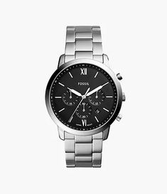 Neutra Chronograph Stainless Steel Watch - FS5384 Silver Watches, Fossil Watches, Steel Watch, Stainless Steel Watch, Fashion Colours, Steel Water, Silver Watch, Stainless Steel Case, Chronograph