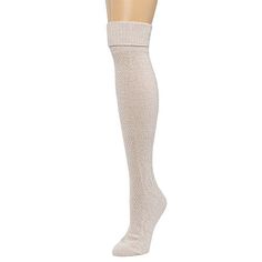 This pair of Cuddl Duds women's over the knee socks feature a cozy cable-knit design. Made from a soft stretch-knit, they come complete with a wide ribbed trim. Wear them with your favorite boots. # Pieces In Set: 1 PairShoe Size Range: 4-10Fiber Content: 98% Polyester, 2% SpandexFabric Description: KnitCare: Dry Flat, Hand WashCountry of Origin: Imported Socks Womens, Cuddl Duds, Over The Knee Socks, Favorite Boots, Knee Socks, Knitting Designs, Over The Knee, Handbag Accessories, Cable Knit