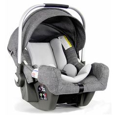 an infant car seat is shown on a white background