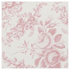 a pink and white floral wallpaper with roses on the side, in an old fashion style