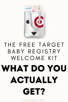 the free target baby registry welcome kit is shown with an image of a shopping bag