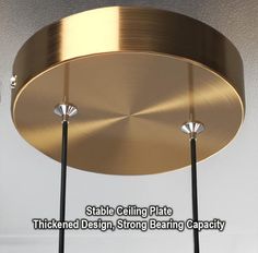 a ceiling light with three lights on each side and the words stable ceiling plate thickened design, strong bearing capacity