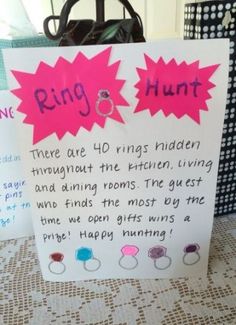 a sign that says ring hunt and there are 40 rings hidden