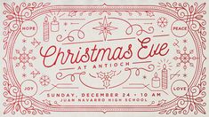 an old fashioned christmas eve poster with red lettering