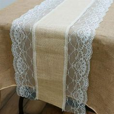 Accent your tables with delicate lace on burlap runners with from Balsa Circle! WHAT YOU GET: Each order is for one (1) lace and burlap Table Runner. Each runner measures approx. 14" wide x 108" long. Material: High-quality jute/burlap fabric. Other decorations are not included. Hand wash only. Hang dry, don't use dryer. Lace and burlap runners from Balsa Circle with rustic country charm are perfect for weddings, parties or simply dressing up a dinner table! Each runner will drop 24" from each s Burlap Runners, Lace Runner, Rustic Party, Burlap Table, Table Overlays, Lace Table Runners, Burlap Table Runners, Table Runners Wedding, Burlap Lace