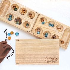 folding-mancala-board Mancala Board, Mancala Game, Stone Game, Marble Bag, Wooden Board Games, Marble Games, Man Cave Gifts, Flower Girl Gifts, Game Board