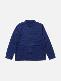 Crafted in a supple fabric with evident twill lines. This worker jacket features all essential details; point-collar, three patch pockets, and one-button cuffs. The cotton used is both organic and Fairtrade. Worker Jacket, Work Jacket, Pull Sweat, Nudie Jeans, Work Jackets, Cotton Logo, Out Of Style, Blur, Casual Chic