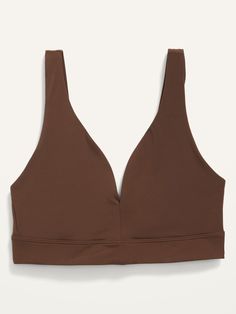 Online exclusive! Wide shoulder straps.  Plunging V-neck.  Smooth, super-soft nylon tricot, with comfortable stretch.  Banded hem, with soft-brushed elastic.  @modelsizes 5’9":S | 5'7":L | 5'10":XL @modelsizes Fitted through body.  Women's bralette Bralette Top, Top Hits, Bralette Tops, Rib Cage, Dark Walnut, Soft Knits, Shoulder Straps, Bralette, Old Navy