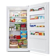 an open refrigerator filled with lots of food