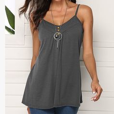 Xl Gray Tank Top. Nwt. Button Accents. Spaghetti Straps, Flowy. Very Soft Material. Smoke And Pet Free Home. Gray V-neck Tops With Button Closure, V-neck Buttoned Tank Top For The Beach, V-neck Buttoned Tank Top For Beach, V-neck Tank Top With Buttons For Beach, Gray V-neck Top With Buttons, Summer Outfit For Women, Free People Tank Top, White Halter Top, Gray Tank Top