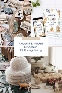 Muted Dinosaur Birthday Party Ideas Vintage Dinosaur Birthday Party, Muted Dinosaur Party, Neutral Dino Party, Boho Three Rex Party, Modern Dinosaur Birthday Party, Modern Dinosaur Party, Neutral Dinosaur Party, Boho Dinosaur Party, 2nd Birthday Dinosaur Theme