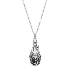 "Showcase the love you hold in your heart as a mother when you don this beautiful Pride and Joy sterling silver pendant.PENDANT DETAILS Pendant length: 1.5 in. Chain length: 18 in. Clasp: spring-ring Metal: sterling silver Plating: rhodium Finish: antiqued Includes: poem card & gift box  Size: 18"". Color: Grey. Gender: female. Age Group: adult. Material: Sterling Silver|Rhodium." Silver Keepsake Necklaces For Mother's Day, Silver Necklace Keepsake For Mother's Day, Silver Keepsake Necklace For Mother's Day, Mother's Day Keepsake Silver Necklace, Mother's Day Sterling Silver Teardrop Pendant Jewelry, Silver Teardrop Pendant Necklace Gift For Mom, Sterling Silver Necklace With Hallmark For Everyday, Silver Teardrop Pendant Necklace As Gift For Mom, Silver Necklace With Hallmark For Everyday