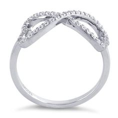 Top of ring height: 10.2mm

Top of ring width: 18.3mm

Band width: 2.3mm

Shank width: 2mm



Stone material: clear cubic zirconia

Stone shape: round

Total number of CZ stones: 41

Stone setting: prong setting



Metal: 925 sterling silver

Plating: rhodium plated

Finish: high polish Infinity Ring With Pave Setting For Anniversary, Modern Twist Cubic Zirconia Ring For Anniversary, Anniversary Ring With Cubic Zirconia In Modern Style, Modern Twist Cubic Zirconia Anniversary Ring, Classic Infinity Ring With Cubic Zirconia, Classic Infinity Cubic Zirconia Rings, Cubic Zirconia Infinity Diamond Ring With Brilliant Cut, Silver Cubic Zirconia Infinity Ring, Diamond White Infinity Ring In Cubic Zirconia