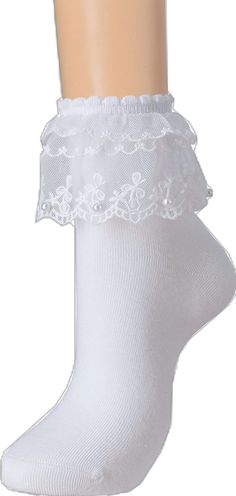 Fitted Ruffled Socks For Summer, Breathable Fitted Socks For Spring, Breathable Stretch Socks, Spring Fitted Breathable Socks, Fitted Lace Trim Socks For Summer, White Stretch Hosiery With Lace Trim, Soft White Knee-high Socks For Spring, White Stretch Lace Trim Hosiery, Summer Lace Trim Fitted Socks