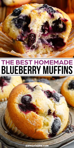 Blueberry muffins with sugar crust Recipe For Blueberry Muffins, Berry Muffin Recipe, Moist Blueberry Muffins, Lemon Blueberry Muffins Recipe, Blueberry Lemon Muffins, Blueberry Muffin Recipe Easy, Lemon Loaf Recipe, Homemade Blueberry Muffins, Blueberry Pancakes Recipe