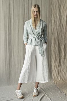 "Short linen blazer kimono or short linen sweater. Kimono collar, set in sleeves and a belt option will make you feel like in a real kimono: convenient and cozy, but still elegant and special. Go to our colour list to choose colour you like. Double washed for extra softness and for shrinkage prevention. ABOUT US LINEN ID was born from desire to embrace things that actually matter. We aim to create sustainable garments that offer uncompromised design, are versatile and stay with You as time passe White Linen Outerwear, Summer Linen Long Sleeve Outerwear, Summer Linen Long Sleeve Blazer, Long Sleeve Linen Blazer For Summer, Summer Cotton Outerwear With 3/4 Sleeve, Spring Long Sleeve Flax Outerwear, Spring Flax Outerwear With Long Sleeves, Casual Linen Kimono For Spring, Spring Casual Linen Kimono